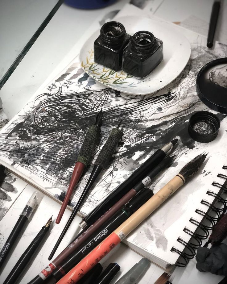 Sketchbook filled with drawings